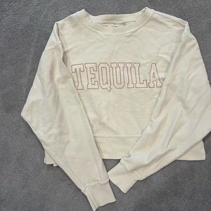 Yellow cropped long sleeve T-shirt